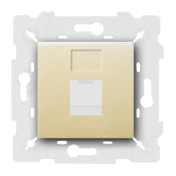  Розетка телефонная 1xRJ11 Fede Vintage Wood Бежевый (в сборе)